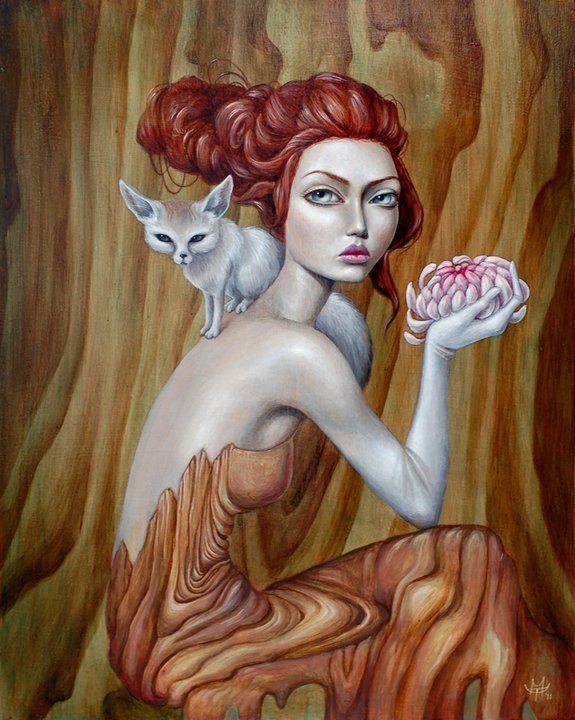 red-hair-redhead-woman-lotus-flower-fox-pet-sexy-sensual-art-painting-girl-wood.jpg