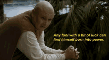 Any Fool With A Bit Of Luck Can Find Himself Born Into Power. - Game Of Thrones GIF - Fool GameOfThrones Power GIFs
